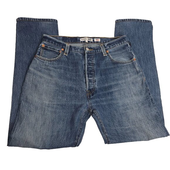 RE/DONE Levis 70's Straight Leg Jeans 29 Indigo Button Fly Denim NEW $395 Womens